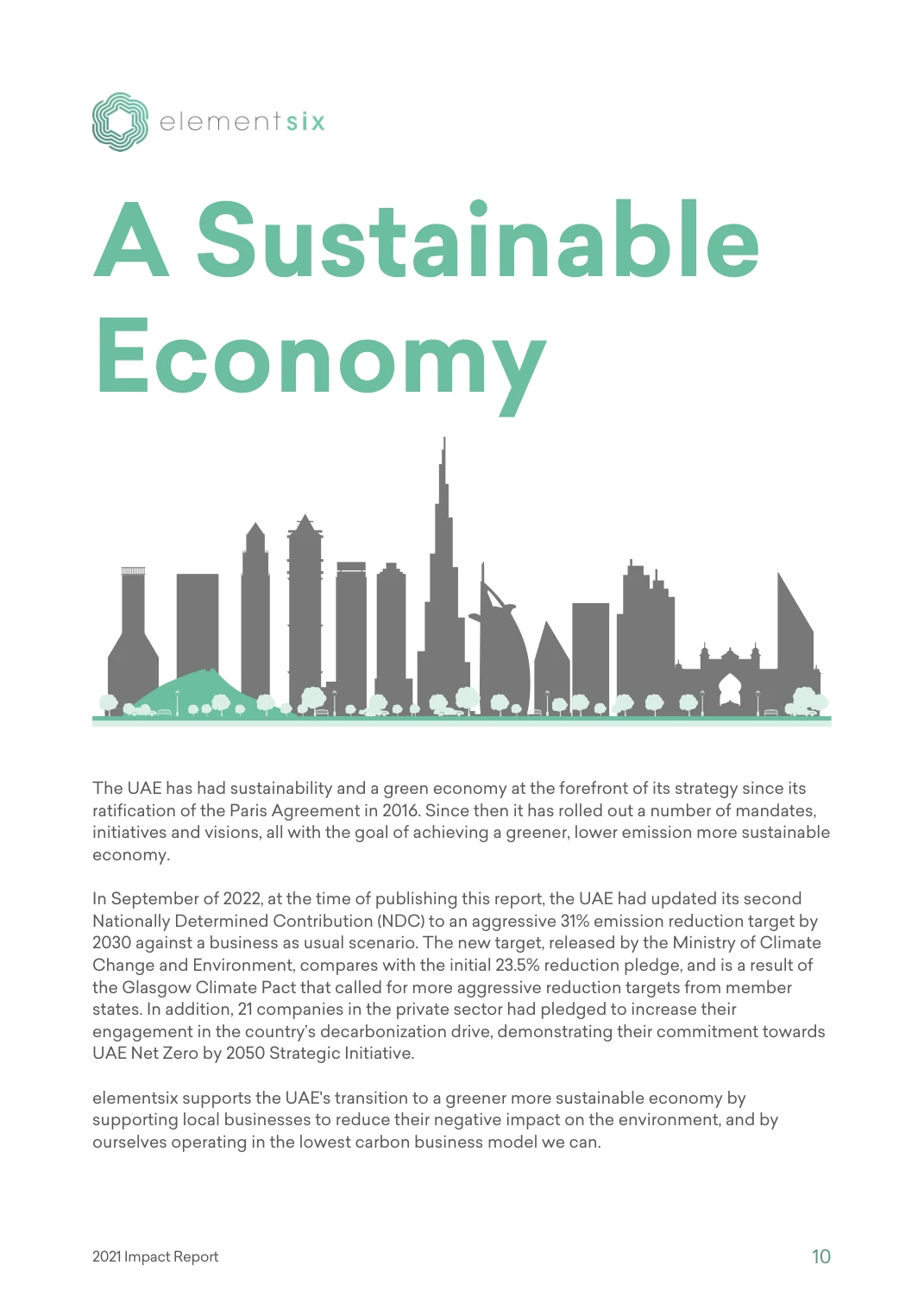 elementsix 2021 Impact Report — page 15 of 23. Open the PDF for selectable text.