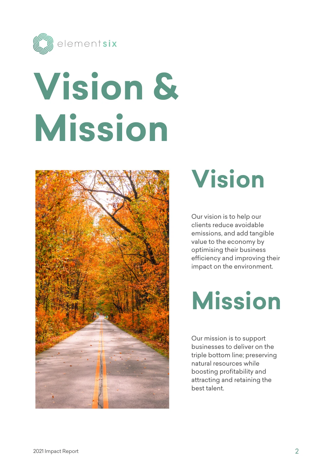 elementsix 2021 Impact Report — page 7 of 23. Open the PDF for selectable text.